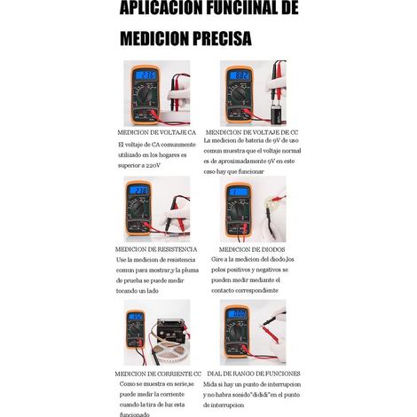 Digitalmultimeter Voltmeter – Digitalmultimeter – Voltmeter mit Doppelsicherung – tragbares Multimeter mit LCD-Anzeige AC/DC/DC-Spannung, Widerstand, Durchgang, Frequenz (1/5)