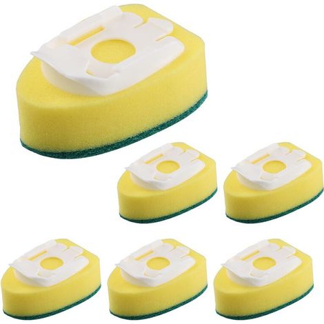 Paquete de 6 recambios para cabezales de cepillo y esponja de lavavajillas. (1/4)