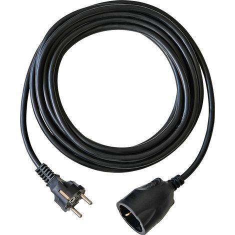 Brennenstuhl BAT Kunststoff-Verlängerung mit Schutzkontakt-Stecker (Verlängerungskabel für innen mit 5m Kabel) schwarz (1/2)