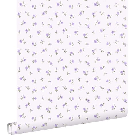 papier peint petits bouquets violet - ESTAhome (1/5)