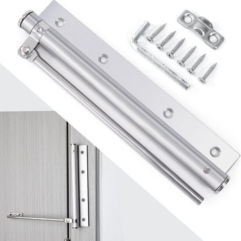 Ferme Porte Automatique Ferme Porte en Acier Inoxydable Ferme Porte à Ressort Réglable pour Porte Intérieure Bureaux Argent (1/5)