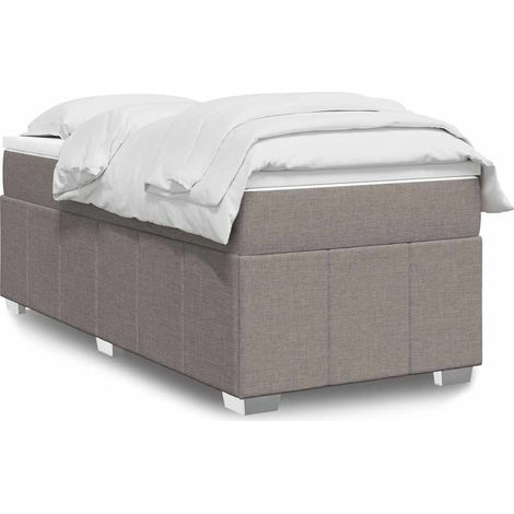 Boxspringbett mit Matratze Taupe 100x200 cm Stoff