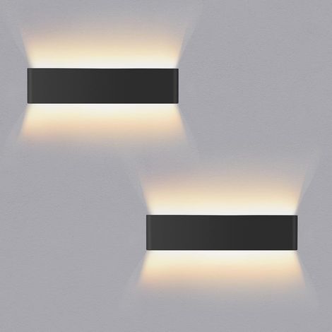 2 Pack Applique Murale Interieur 14W 40CM Haut et Bas Luminaire Mural Interieur Aluminium Décorer/Moderne Applique Murale Blanc Chaud 3000k Appliques Convient pour SalonAlléeCuisine(Noir) (1/5)