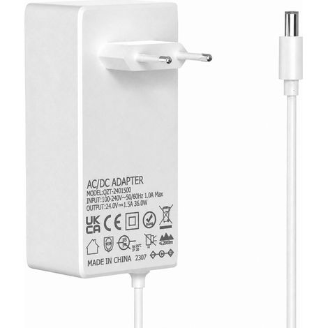 Alimentatore AC/DC 24V 1.5A 36W con Spina EU e Connettore DC (1/5)