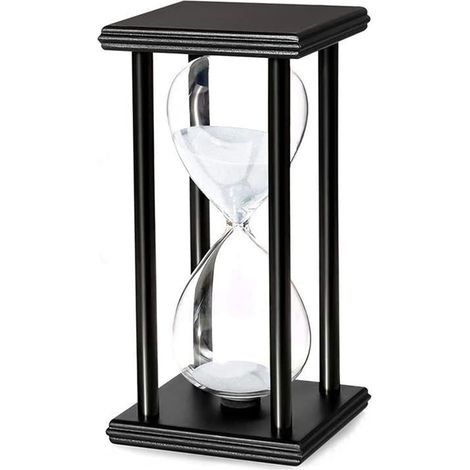 Sablier - 45 Minutes - En Bois Et Verre Borosilicate - Décoration Chambre Enfants Anniversaire Bibliothèque - 1 Pièce (1/5)