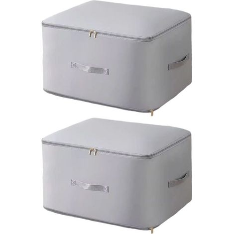 2pcs Sacs de Rangement Vêtement - - Couette Organisateur - Sous-vide - Gris 60x54x42cm (1/5)