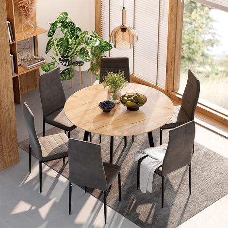Mesa de comedor Halvar, Negro, 120 x 120 cm, Vicco (1/5)