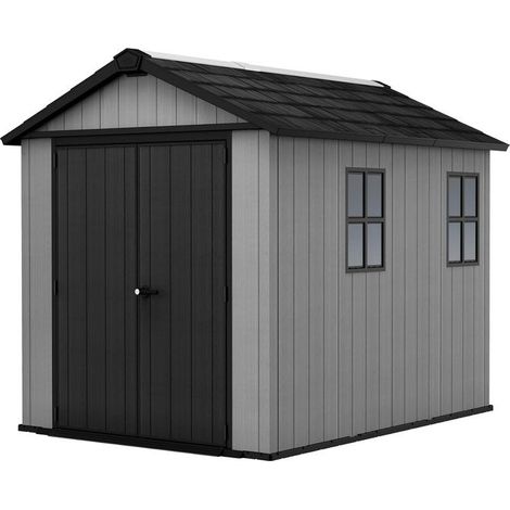 Keter 273219 Newton Plus Casetta da Giardino in Resina 5,2 m² 230x287x246 cm resistenza neve 150 Kg-m² colore Grigio