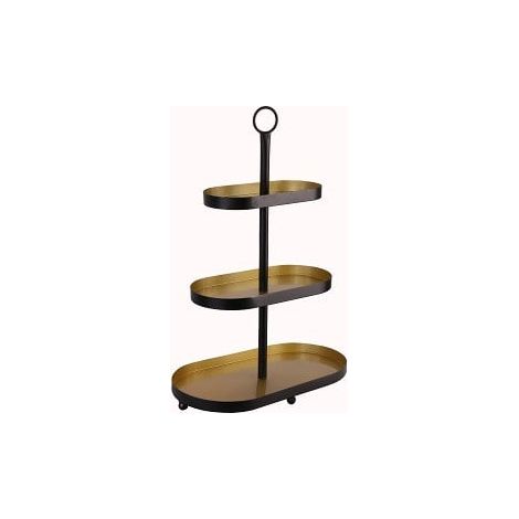 TrendLine Deko Eisen Etagère 50 x 18 x 35 cm schwarz-gold Etagere (1/2)