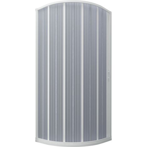 Box Doccia Semicircolare 1 Anta a Soffietto in PVC Apertura Laterale H185 cm Dorini Bianco 90x90 cm (1/4)