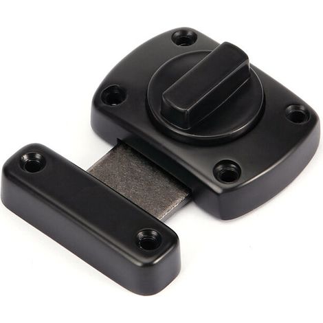 Serrure de porte en acier inoxydable avec verrou à pêne rotatif, applicable à diverses portes, noir (grand) (1/3)