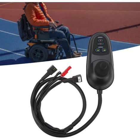 Poignée de commande intelligente pour contrôleur de fauteuil roulant électrique avec connecteur de frein électromagnétique, contrôleur à balais, 24 V CC (1/5)