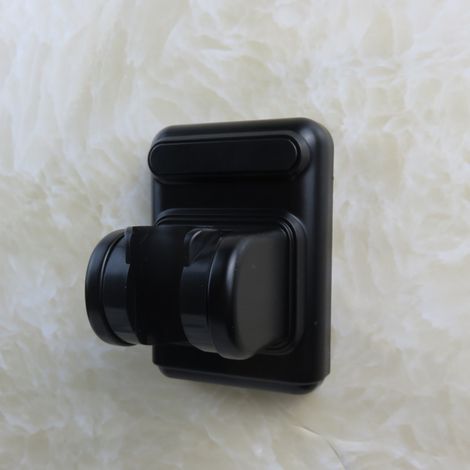 Support adhésif sans perçage pour pommeau de douche, support de pommeau de douche noir réglable pour usage domestique.