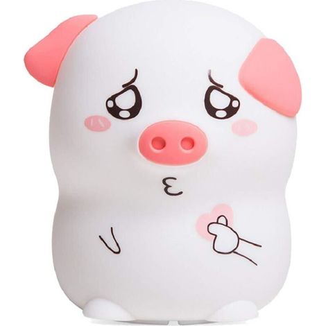 Veilleuses de cochon mignonnes, veilleuse LED, veilleuse pour bébé pour enfants, veilleuses portables en siliCône, veilleuse rechargeable USB pour bébé,modes de respiration blanc chaud et 7 couleurs-