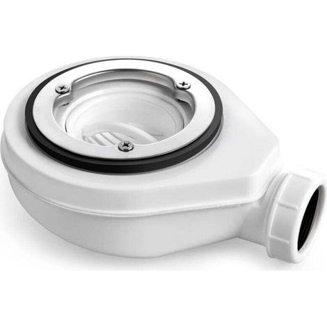 Siphon de receveur de douche 90 mm, diamètre de sortie 40/50 mm, bonde avec siphon pour cabines de douche, bonde de douche avec siphon anti-odeurs + filtre à cheveux (1/5)