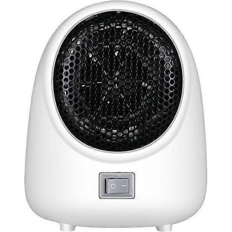 Mini radiateur soufflant, mini radiateur électrique portable en céramique PTC, faible consommation, protection contre le basculement et la surchauffe, pour chambre, bureau (blanc) (1/4)