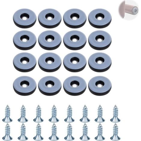 16 Glissières pour Meubles Ø 22 mm Téflon Noir Rond avec 16 Vis INOX pour Chaises et Meubles Lourds, Protection Pieds de Table Chaise Meubles (1/2)