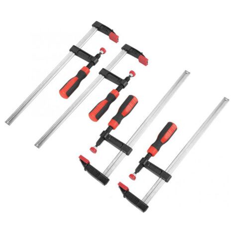 Kit de 4 serre-joints en F robustes pour le travail du bois, clips de barre à glissement rapide, kit d'outils à main pour bricolage, 50 x 300 mm (1/5)