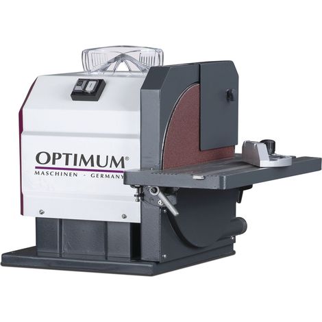 Optimum – Ponceuse stationnaire 1,1 kW pour disque 300 mm – Moteur sans entretien – Table inclinable 0 à 45° – Pour dégrossissage et affinage - GB305D