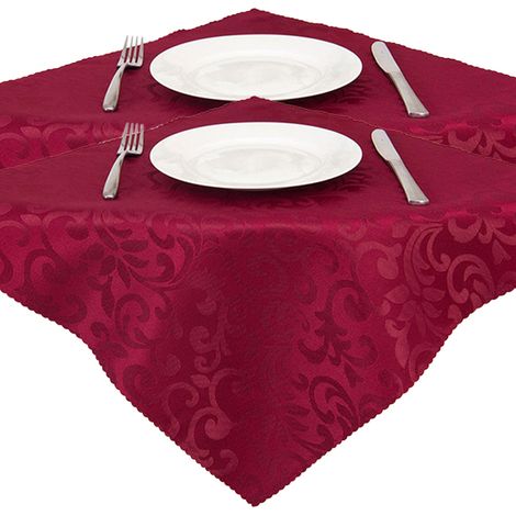Serviette En Polyester - Motif Damassé Jacquard - Imperméable Et Résistant Aux Taches - 48 X 48 Cm - Lot De 10 (1/5)