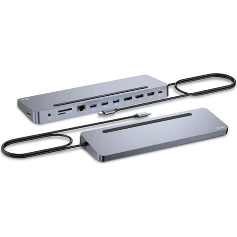 Hub USB-C i-Tec C31FLAT2PDPRO Plateado (1/4)