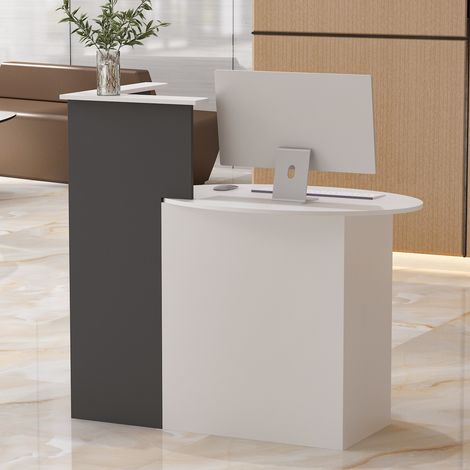 Empfangstheke mit Strauraum an der Rezeption Abschließbare Schubladen und Schränke an der Rezeption Klinik,Salon, Lobby Weiß 121 60 110CM (1/5)