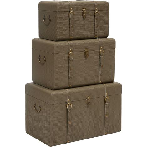 Lot de 3 Malles de Rangement "Bonie" 60cm Kaki (1/5)