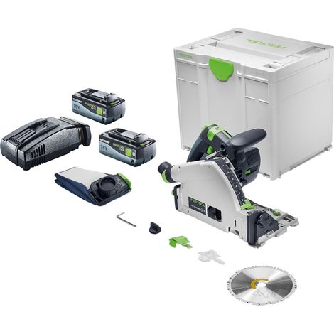 Festool TSC 55 KSEB-Basic Akku Tauchsäge 18 V 160 mm Brushless + 2x Akku 8,0 Ah + Ladegerät + Systainer