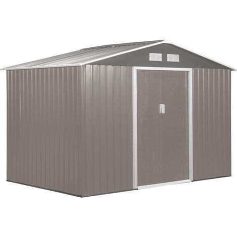Casetta Box da Giardino in Lamiera Grigia 277x191x192 cm (1/5)