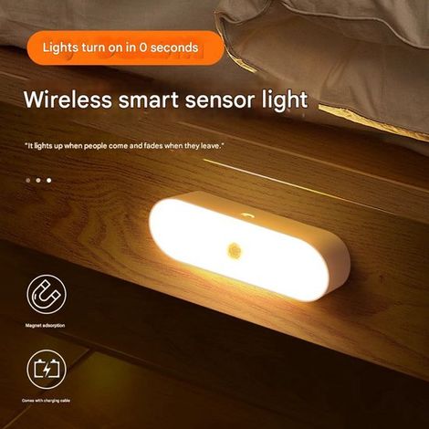 Set di 4 luci notturne con sensore di movimento, applique wireless ricaricabile con sensore di movimento per corridoio e scale, lampada a LED (1/4)