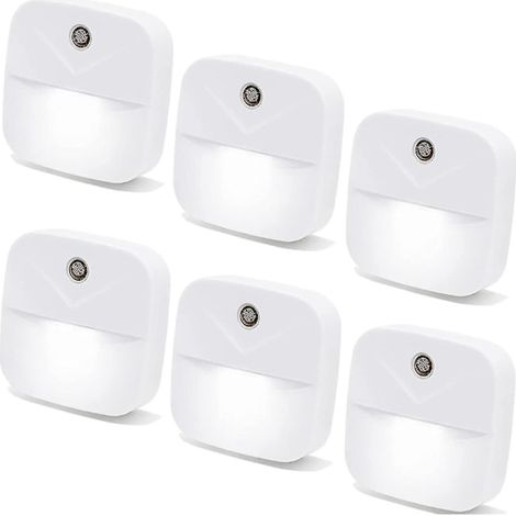 Lot de 6 veilleuses LED avec prise, veilleuse intelligente avec fonction crépuscule, prise européenne (1/4)