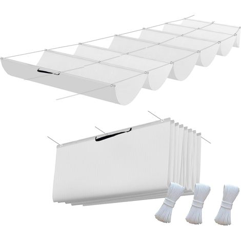 Voile d'ombrage rétractable à vagues 1 x 2 m, pergola marquise réglable résistante aux UV, couverture d'ombrage résistante à la déchirure y compris cordes de fixation pour