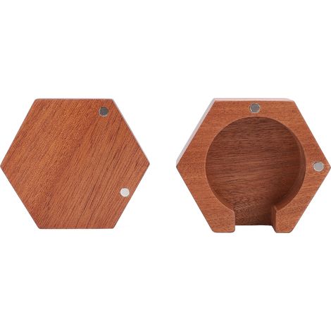 Runder Kaffeefilterhalter, Aufbewahrungsbox aus Massivholz mit polierter Oberfläche und Magnetverschlussdeckel. (1/5)