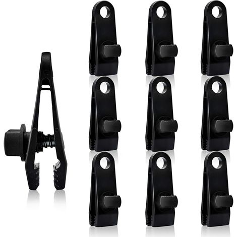 Lot de 10 Clip de Bâche Tente Pince pour Bâches Réglables en Forme de Requin Attache bâche Piscine pour Auvent Fixation Tarp Auvents Camping Caravane Housse Couvertures de Voiture (1/5)