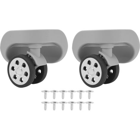 2 Pièces Roues de Valise 360° Rotatives Silencieuses Antiusure en ABS Caoutchouc avec Vis pour Remplacement Réparation Gris Clair (1/5)