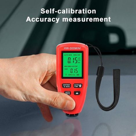Testeur de revêtement de peinture de voiture 0-2000 um pour mesure non destructive des revêtements métalliques sur acier(rouge) (1/4)