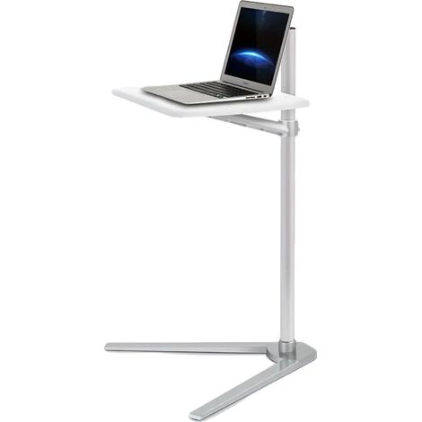 Supporto da pavimento per laptop, altezza regolabile, struttura robusta, colore argento. (1/2)