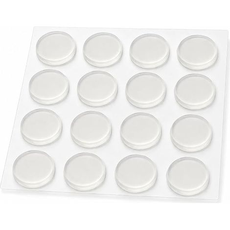 Butées Murales Poignée de Porte, Coussinets Silicone Ronds, Auto Adhésif Murs, Armoires Verre Ø 20mm (1/5)