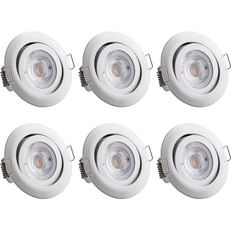 Monzana 6x Faretti a LED da Incasso 68mm Luci Dimmerabili & Orientabili 3000K 230V IP20 bianco (1/5)