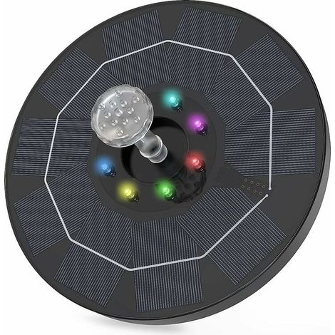 Solar Water Fountain, Solar Bird Bath Fountain with LED 3.5W Built-in 1500mAh Battery and 8 LEDs (1/5)
