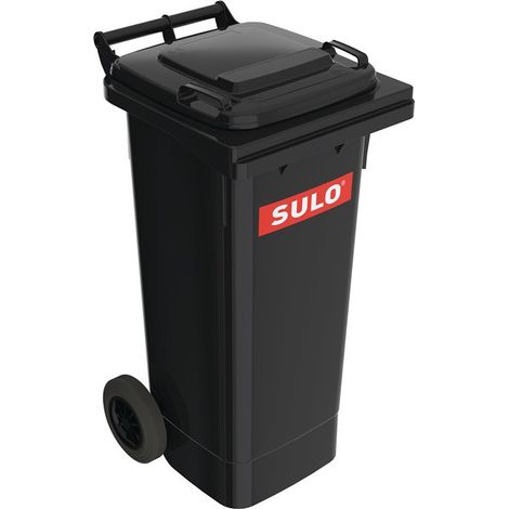 Contenedor de basura grande 80l HDPE gris antracita móvil, según EN 840 SULO