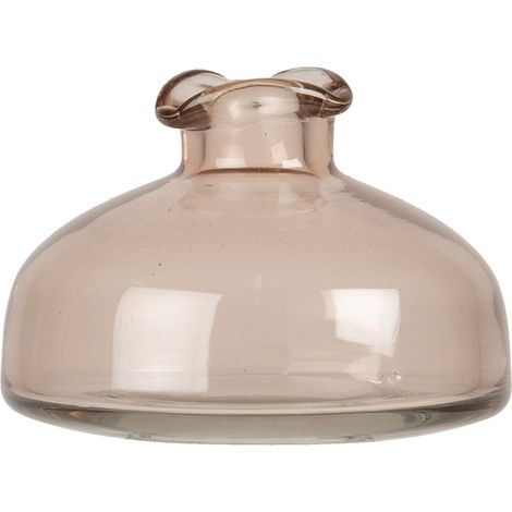 Vase Décoratif en Verre Rose Petit Format pour Fleurs et Décoration de Table 8 x 11 cm - PANGIVO (1/4)
