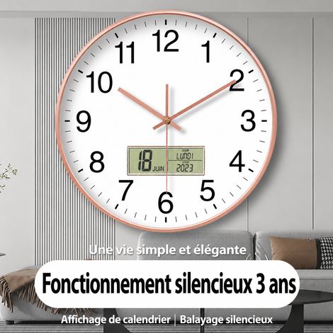 Horloge murale silencieuse design épuré simple face pendule pour salon chambre et bureau 1 g – Livraison gratuite (1/5)