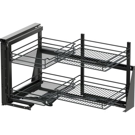 Vauth-Sagel VS Cor Fold Eckschrank Auszug links Classic - Set für Küchenunterschränke mit KB 900mm - Korbablage aus Stahldraht, Stahl pulverbeschichtet lava (1/2)