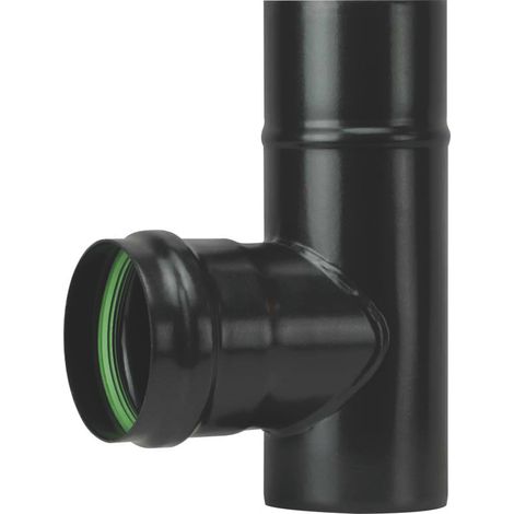 Save RACCORDO A T PER STUFA A PELLET LIGHT (M/F) SENZA GUARNIZIONE Col. Nero opaco  Ø cm. 8
