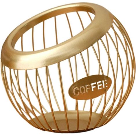 Panier à dosettes de café, support de café, organisateur de collations de grande capacité pour comptoir de cuisine, lieu de travail, accessoires peu encombrants, 20 x 18 cm, 368 g, ma (1/4)