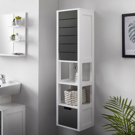 Mömax Hängeschrank Tia Grau/Weiß ca. 30x116x24 cm (1/5)