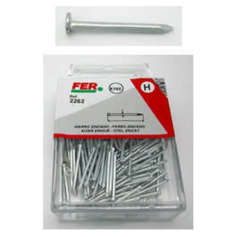 FER PROFESIONAL Punta Hierro Zinc C/Plana 20x100x4.4 Caj Plas 250g