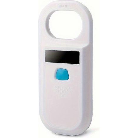 (W90A-Blanc) Lecteur RFID portable pour étiquettes d'identification animale, scanner de micropuces USB pour chiens, chats, vaches et moutons, compatible Android et iOS, étui en plastique (1/5)