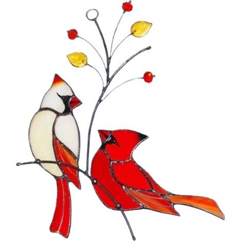 Simulation d'oiseaux en alliage de zinc cardinal décor suspendu pour fenêtre bureau jardin (1/5)